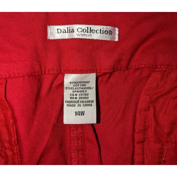 Dalia Collection Size 14 Red Casual Chino Ankle Pants - Picture 5 of 5